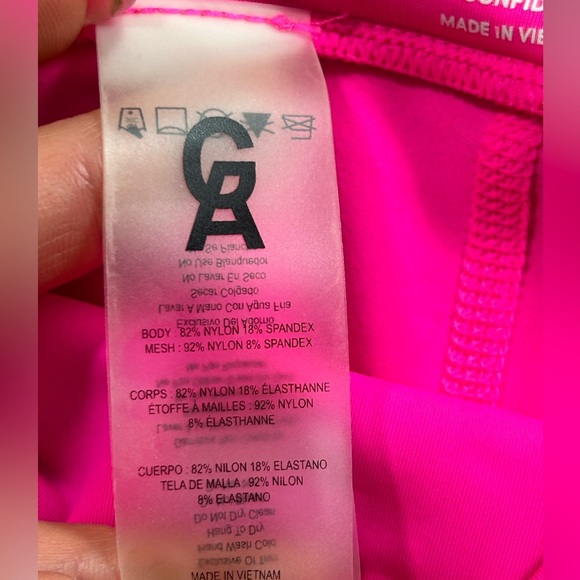 Good American Neon Bright Pink Mesh Detail 7/8 Leggings - Picture 8 of 11